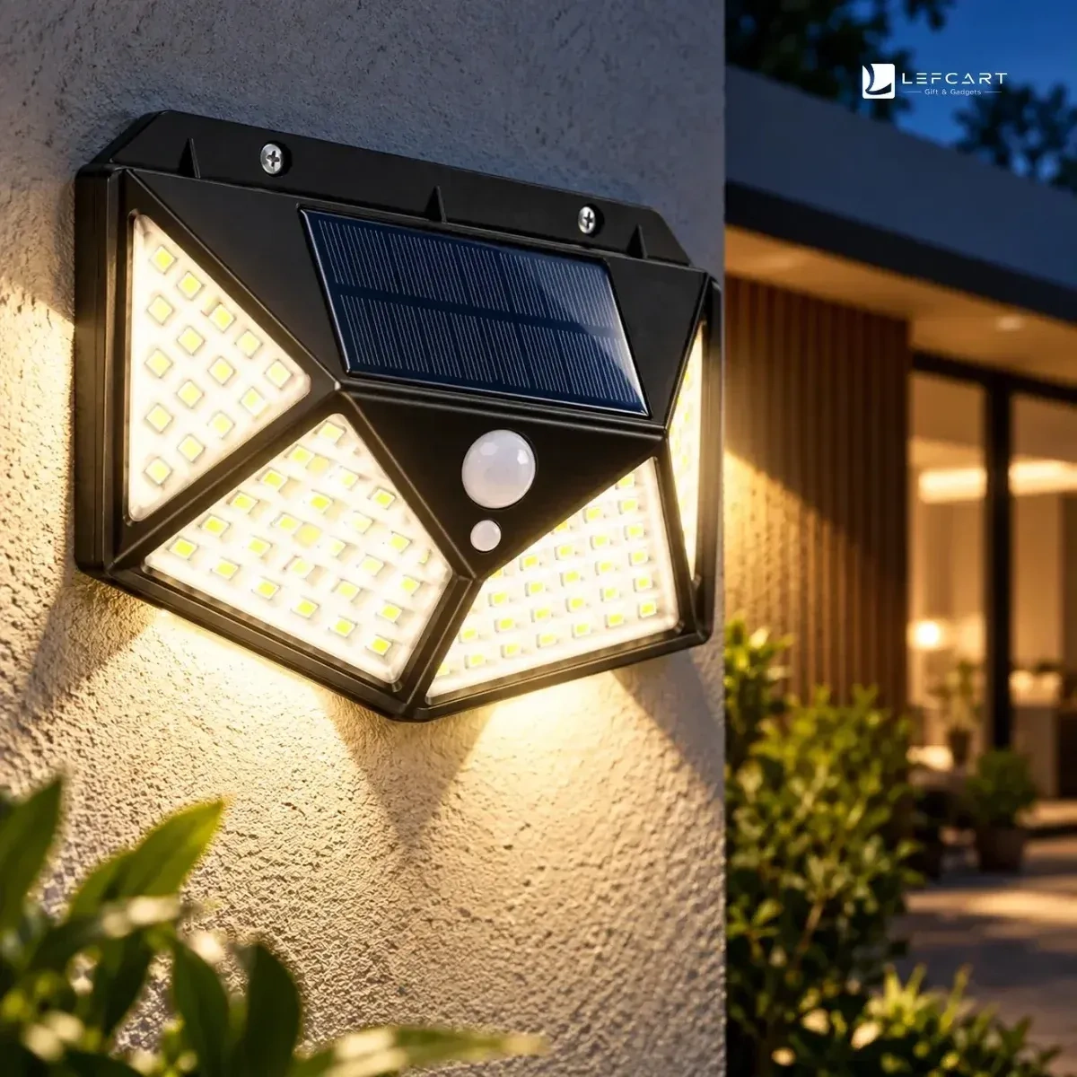 100 LED Solar Motion Sensor Outdoor Wall Light 2