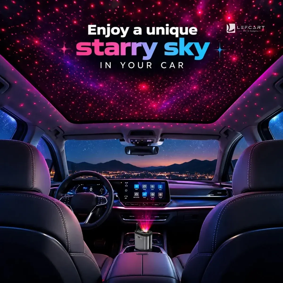 120W 4-in-1 Fast Car Charger with Starry Light 3