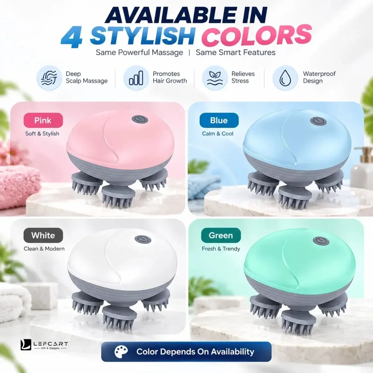 Electric Scalp Massager – 4-Head Rechargeable Head & Hair Massager 5