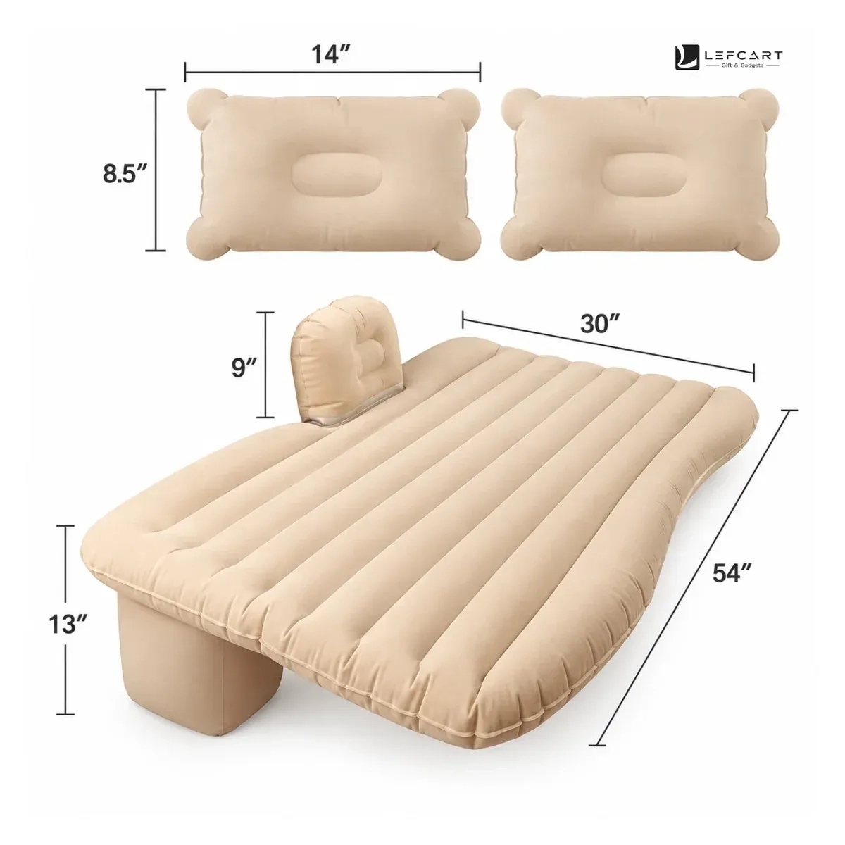 Inflatable Car Bed with 2 Pillows for Travel & Camping 4
