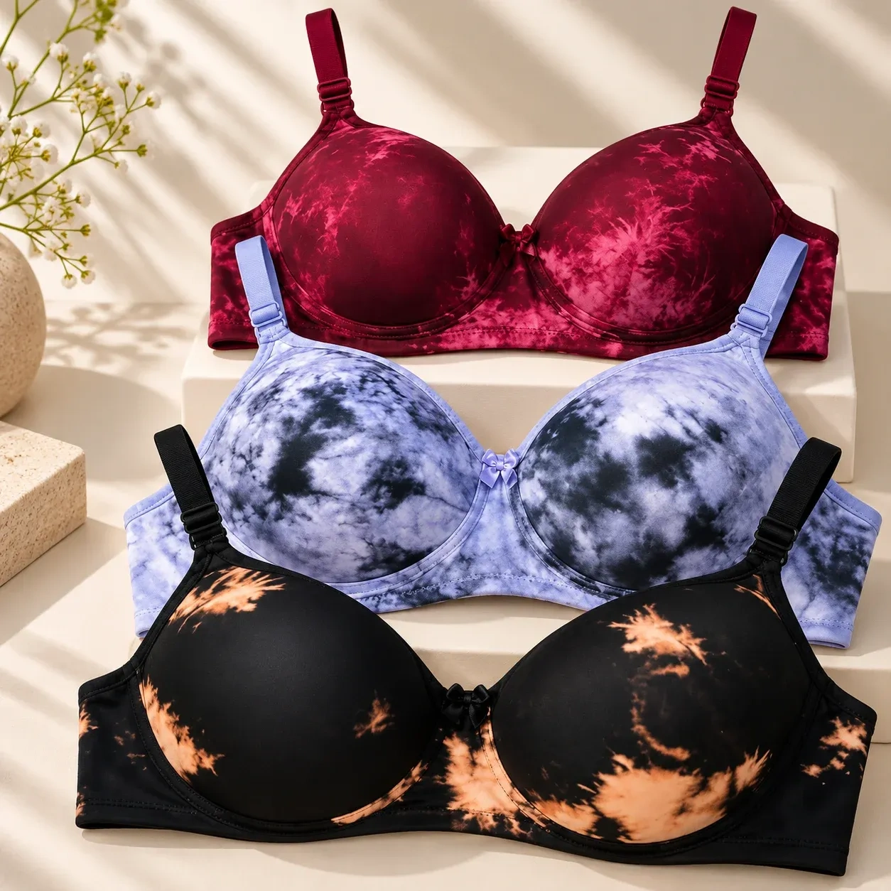 Women's Printed Lightly padded Bra Combo