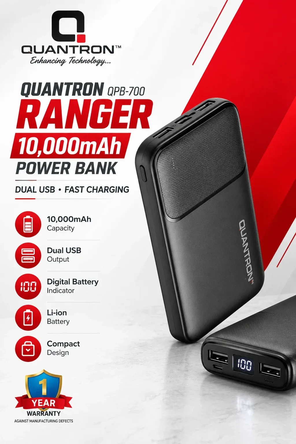 QUANTRON RANGER 10,000mAh Power Bank