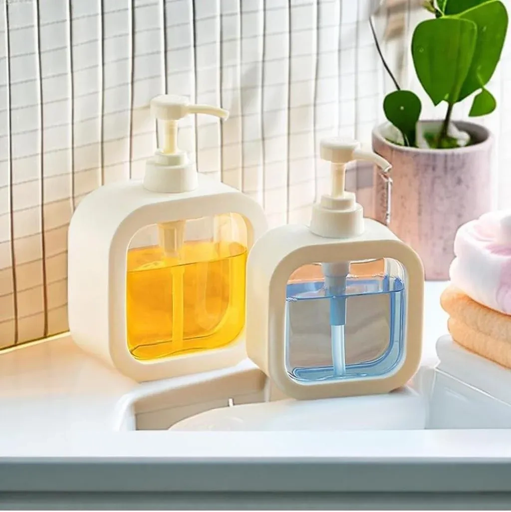 Square Liquid Soap Dispenser with Pump – Refillable Hand Wash Bottle 1