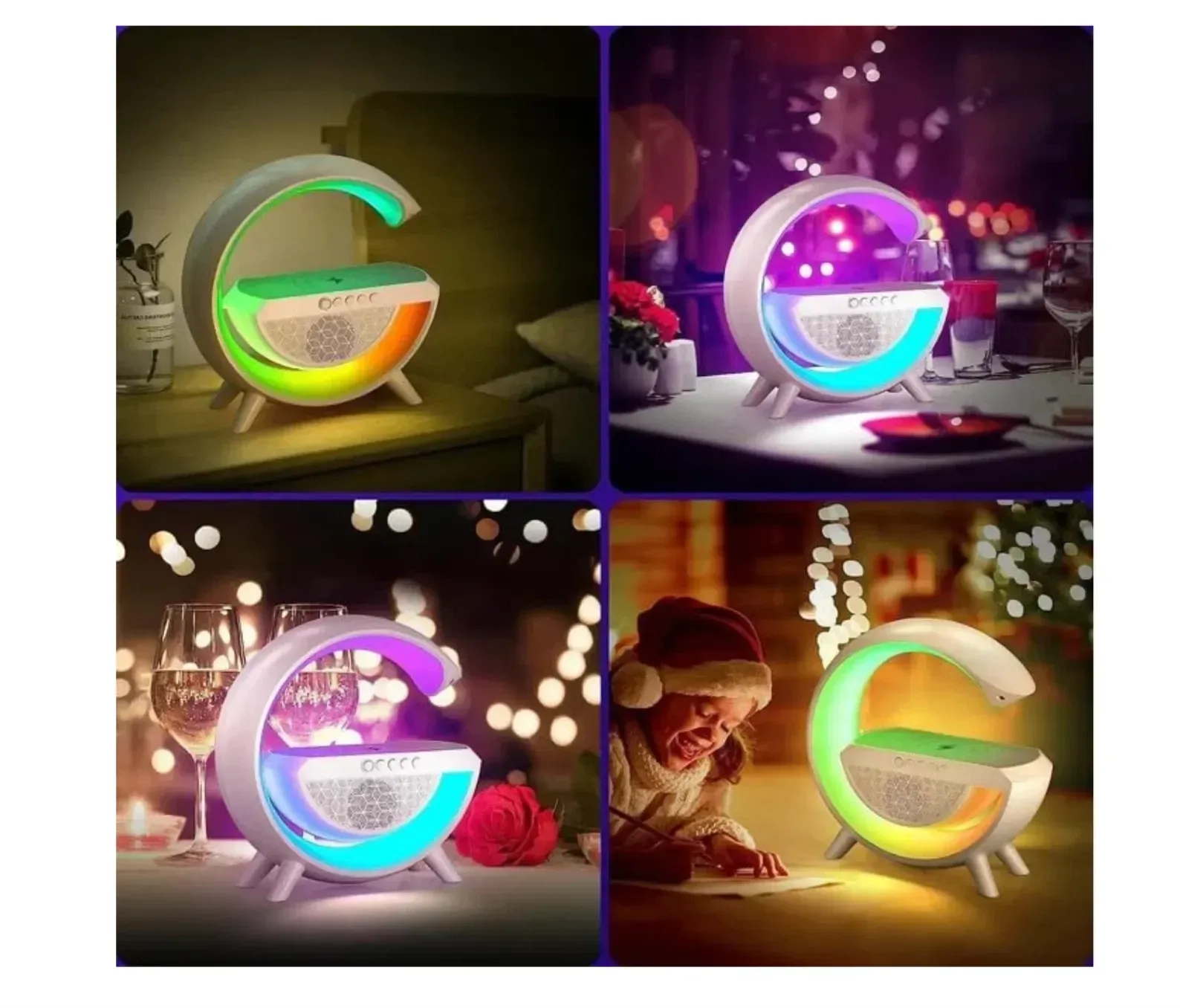 3-in-1 RGB LED Wireless Charging Speaker – Music Sync Ambient Light + Fast Qi Charger + Bluetooth Stereo Sound | Modern Bedside Lamp 3