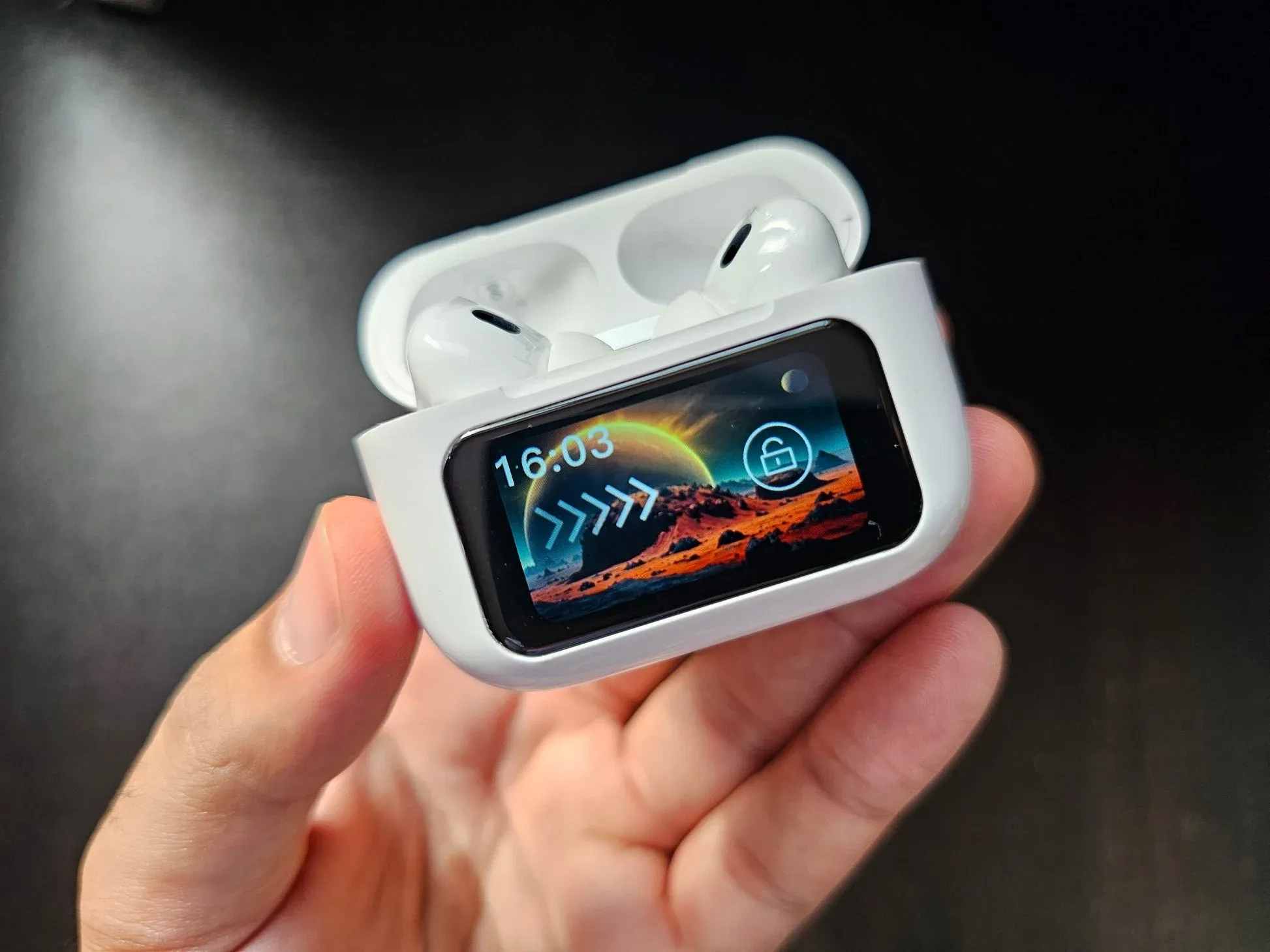A9 Pro wireless earbuds with a smart touch screen display 4