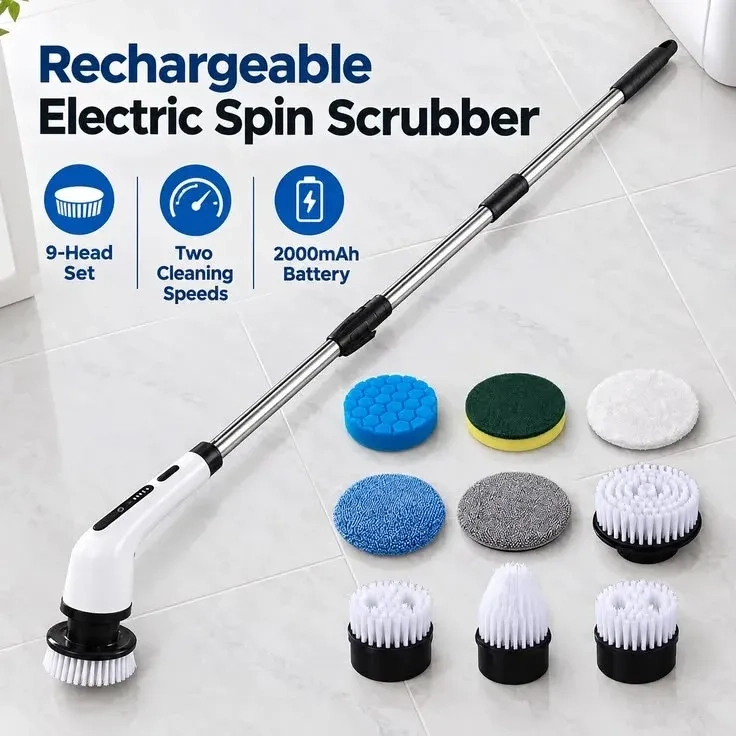 9-in-1 Rechargeable Electric Spin Scrubber 1