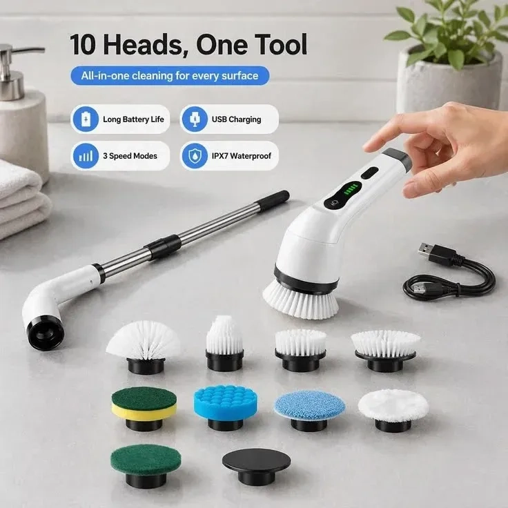 9-in-1 Rechargeable Electric Spin Scrubber 2