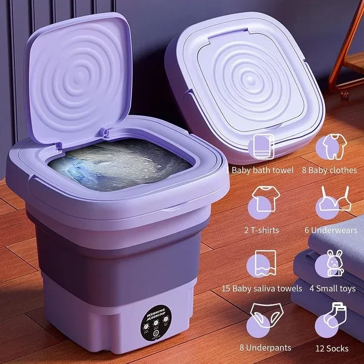 Foldable Mini Washing Machine – 8L Portable Washer 2