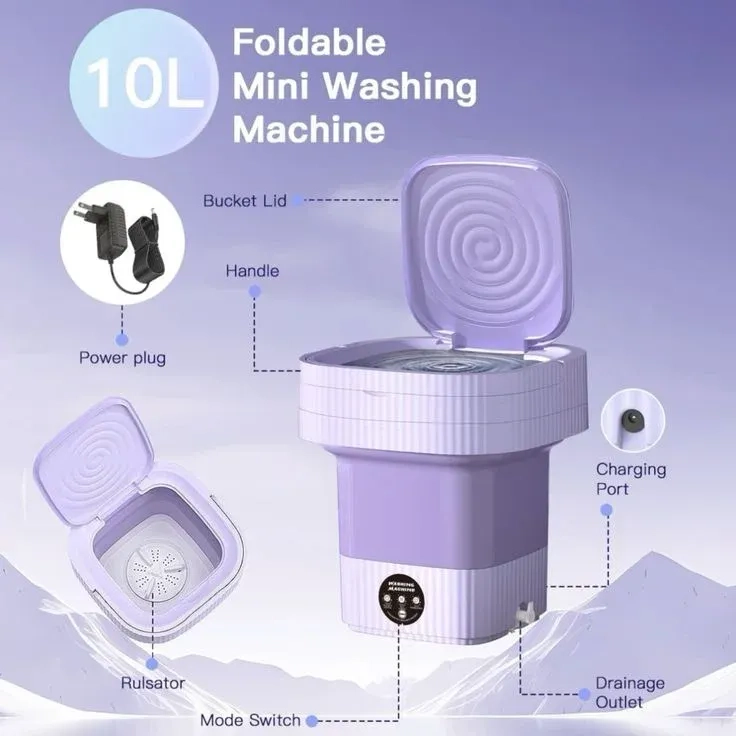 Foldable Mini Washing Machine – 8L Portable Washer 3