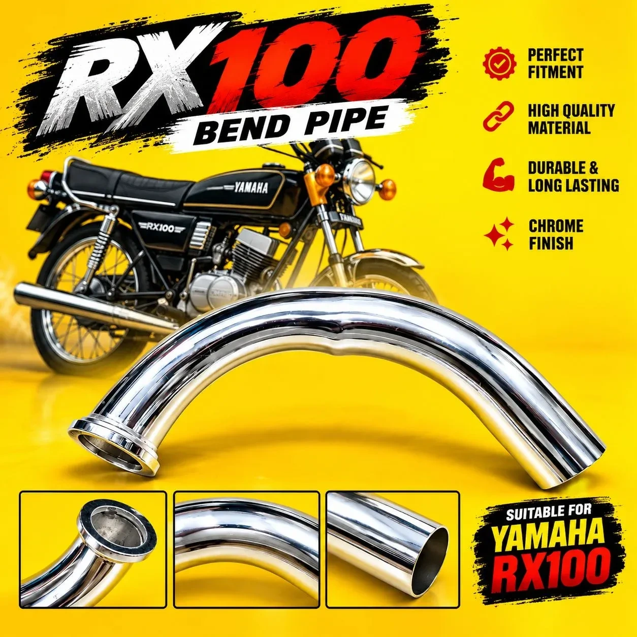 RX100 /RX135 Silencer bent pipe 3