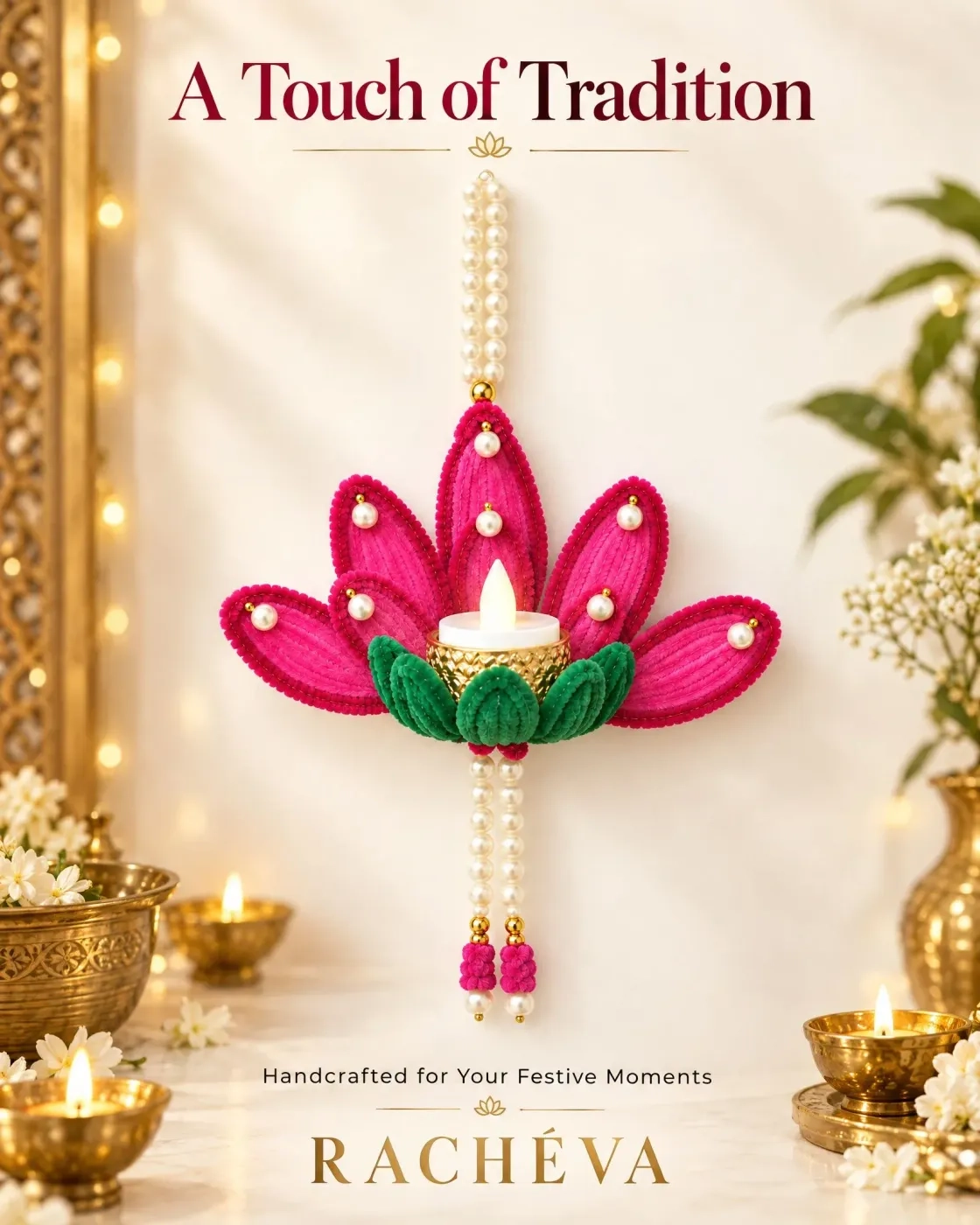 Handcrafted Floral Diya Hanging