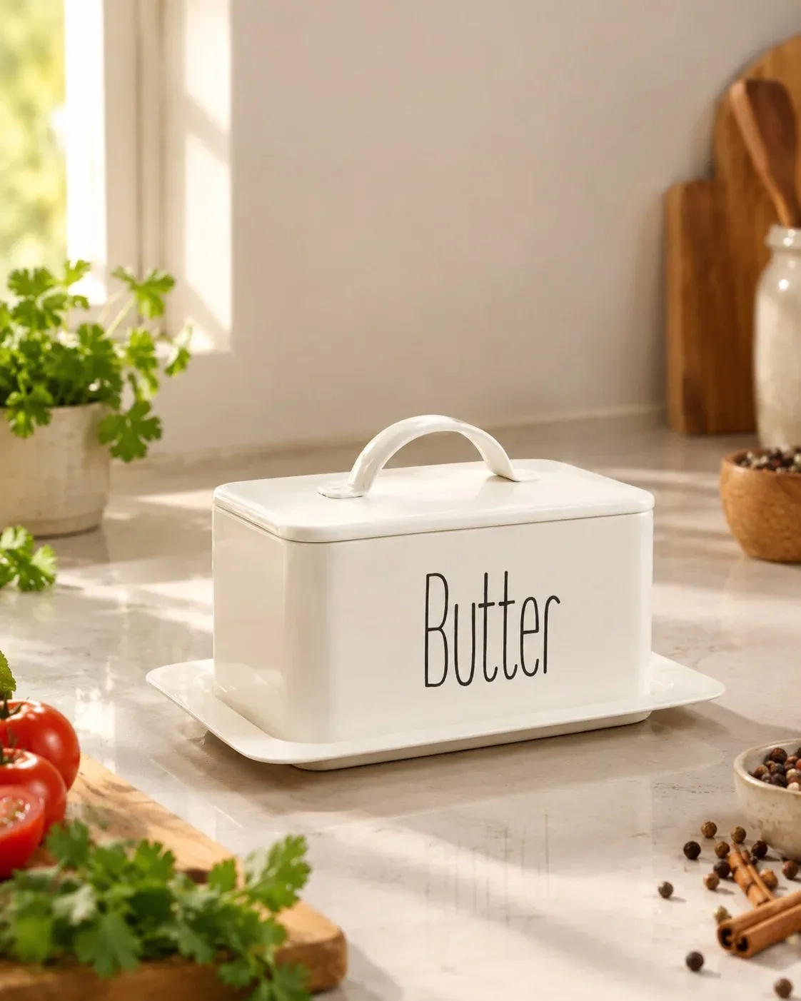 Metal Butter Dish With Lid (Large 500g capacity ) 1