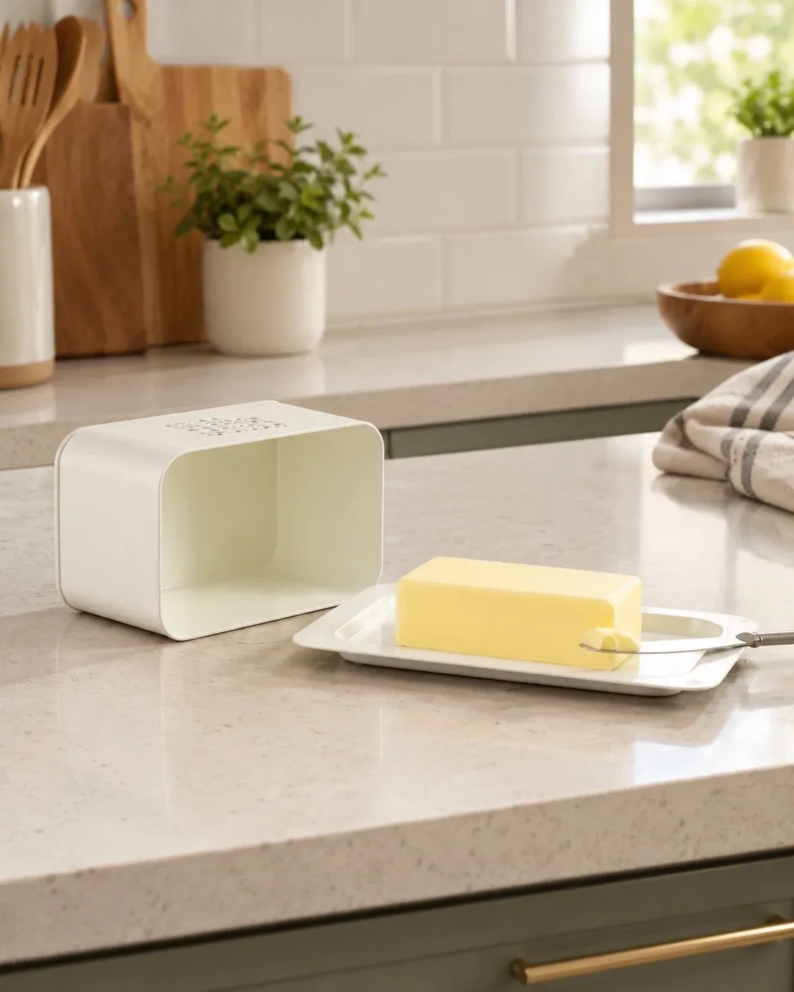 Metal Butter Dish With Lid (Large 500g capacity ) 2