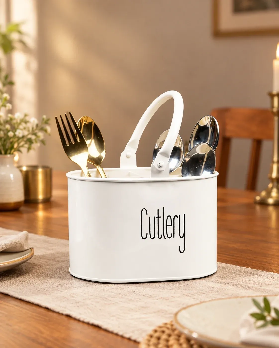 Spoon Stand, Cutlery Holder  ( White ) 1