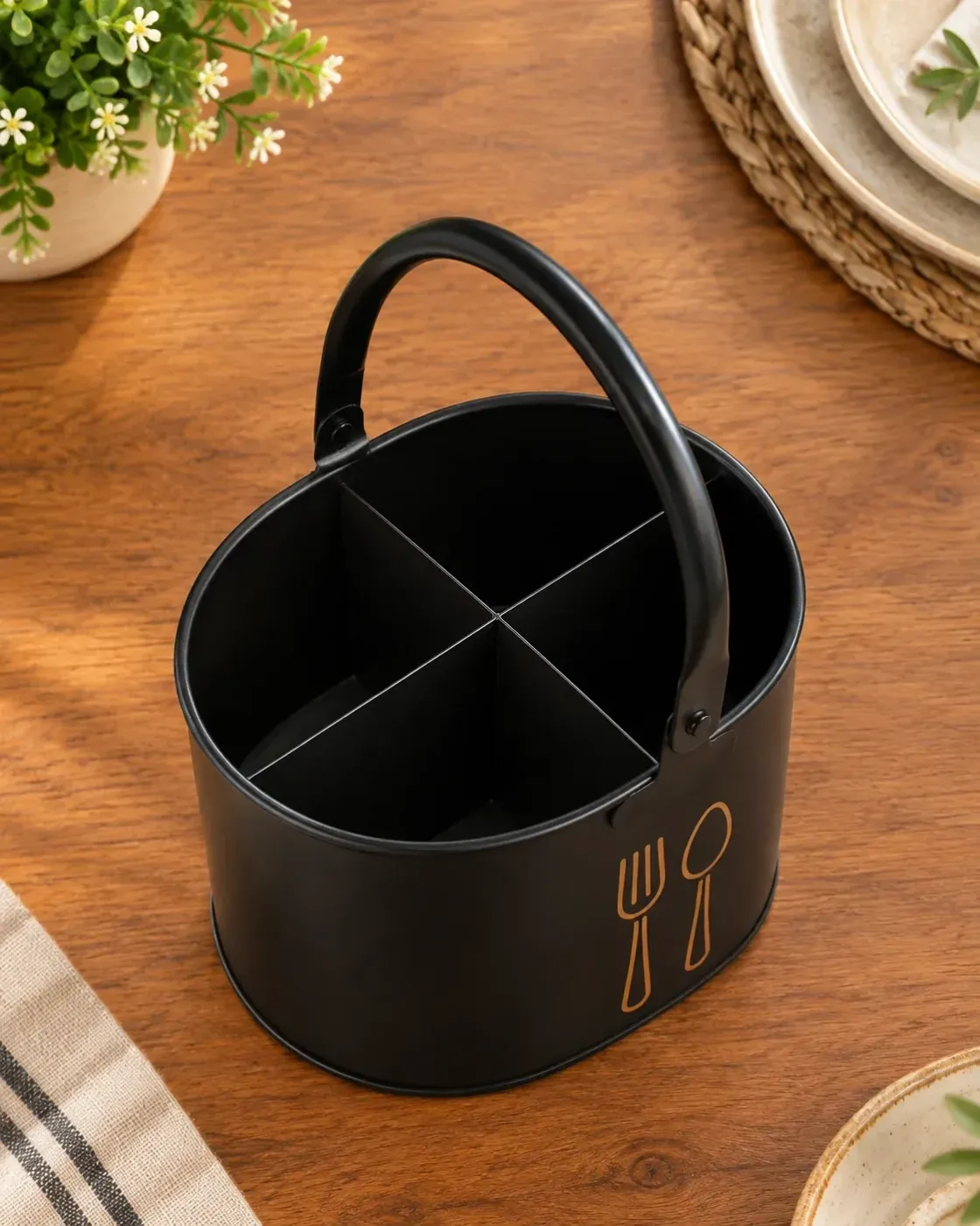 Spoon Stand, Cutlery Holder ( Black) 2