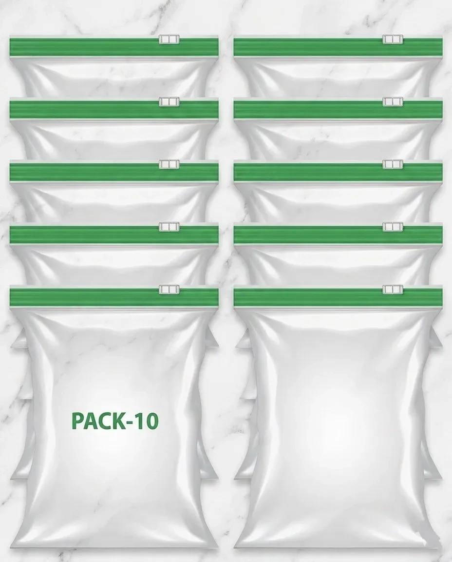 Pack Of 10 Ziplock Pouch Veg Bag 1