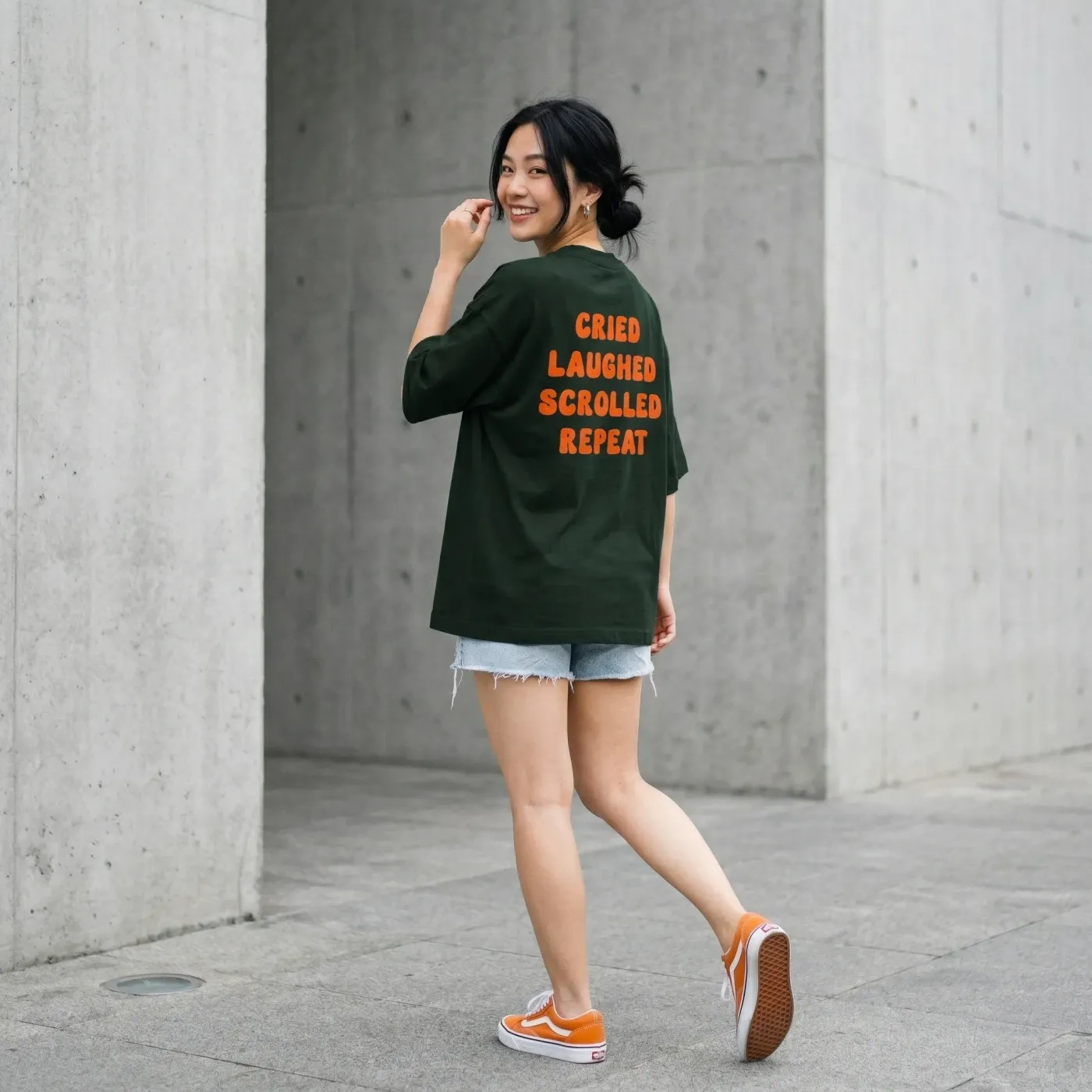 Cried Laughed Scrolled Repeat Oversized T-shirt 3