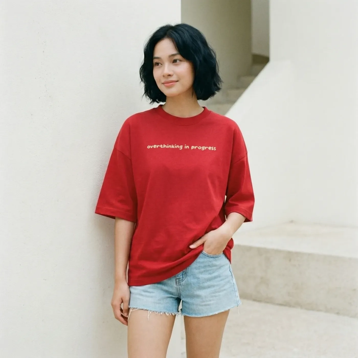 'Overthinking in Progress' Oversized T-shirt 3