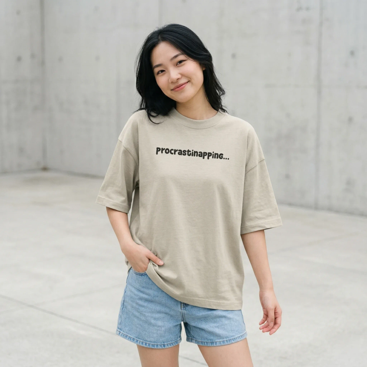 'Procrastinapping' Oversized T-shirt 3